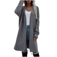 thumbnail image 2 of AOOCHASLIY Clearance Ladies Coat Women Long Solid Color Women's Knitted Casual Fashion Cardigan, 2 of 5