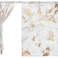 thumbnail image 3 of Dreamtimes Gold Black Marble W55 x L78 Inches Sheer Gauze Door Window Curtain Panels Drapes for Living Room Bedroom Kids Room Decoration Window Treatment Set of 2 Panels, 3 of 4