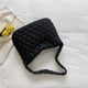 thumbnail image 2 of Bolso de hombro de moda para mujer, bolso de mano acolchado con patrón de rombos (negro), 2 of 8