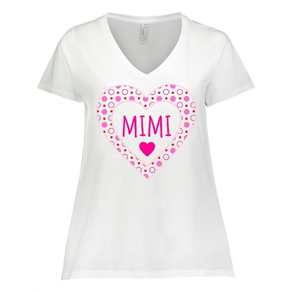 Inktastic Mimi Pink Valentine Hearts Women's Plus Size V-Neck T-Shirt