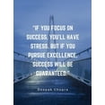 thumbnail image 2 of ArtsyQuotes 15x18 Gold Ornate Wood Framed with Double Matting Museum Art Print Titled - Deepak Chopra Quote: Focus on Success, 2 of 4