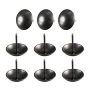 Uxcell 25x25mm Metal Furniture Round Thumb Tack Nail Ornament Black 9 Count