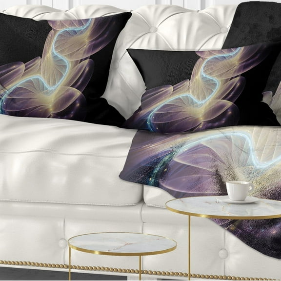 Designart Elegant Fantasy Fractal Design - Abstract Throw Pillow - 12x20