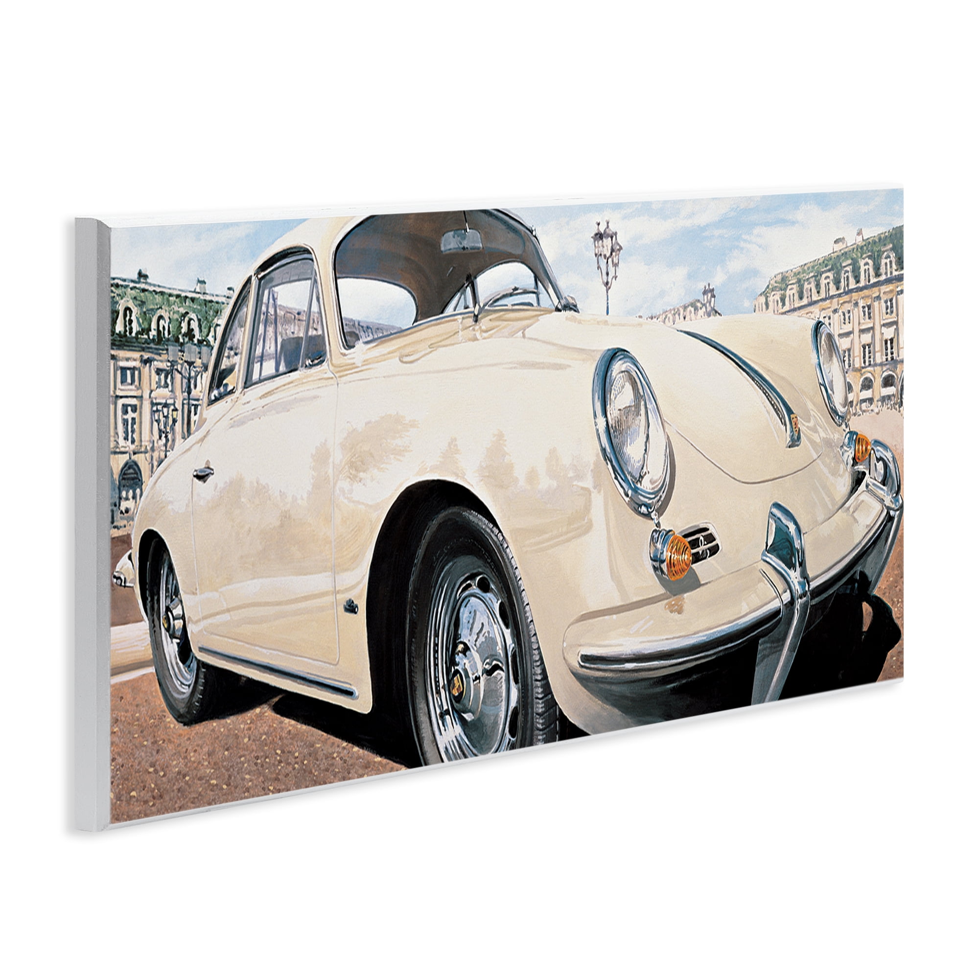 Stupell Industries Vintage Ivory Car Transportation Painting Unframed Art Print Wall Art, 17 x 7