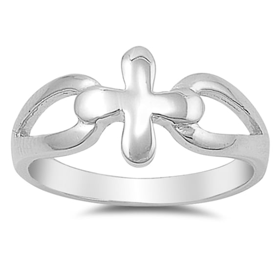 Sterling Silver Women's Cross Ring 925 Band 9mm Jewelry Female Male Unisex Size 6
