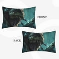 thumbnail image 3 of Haiem Pillowcase for Hair and Skin Queen - Underwater Dinosaur Shark Printed Soft Pillowcase with Envelope Closure-16"x24", 3 of 8