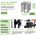 thumbnail image 7 of NiamVelo 8'x4'x6' Large Dog Kennel Heavy Duty Playpen Welded Dog Cage with Water-Resistant Cover, Outdoor Dog Fence Crate for Backyard, Black, 7 of 7