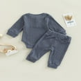 thumbnail image 4 of Ensemble de Pantalons pour Bébé Fille, Barboteuse Côtelée à Manches Longues à Col Ras du Cou avec Pantalon à Taille Élastique pour Tout-Petits, 4 of 9