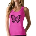 thumbnail image 1 of Women's Butterfly Graphic Sleeveless Shirt Girls Summer Racerback Tank Top XX-Large Berry, 1 of 5