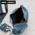 thumbnail image 7 of Sunyuer Washed Denim Crossbody Bag for Women, Large Capacity Multi Pocket Casual Shoulder Handbag, Vintage Adjustable Strap Messenger Purse, Trendy Daily Hobo Bag, 7 of 7