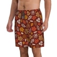 thumbnail image 2 of Susaid Autumn Warm Tone Maple Leaf Print Men's Swim Trunks Hawaiian Bathing Mesh Lining Suit Swimsuits Beach Shorts with Pockets-3X-Large, 2 of 6