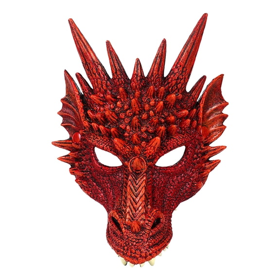 Qjidjing Halloween Foam Dragon Mask, 3D Loong Face Cover, for Carnival Costume Party, Night Event, Home Gathering Props