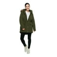 thumbnail image 3 of Rokka&Rolla Women's Fleece Lined Winter Coat with Faux Shearling Hood Parka Jacket, 3 of 9
