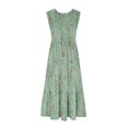 thumbnail image 4 of SDNall Womens Round Neck Sleeveless Printed Dress, 4 of 9