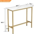 thumbnail image 6 of Andeworld Modern Rectangle Bar Table White Faux Marble Kitchen Dining Table 41" Bar Height Pub Table for Living Room Dining Room Entryway Console Table with Gold Metal Frame, 6 of 7