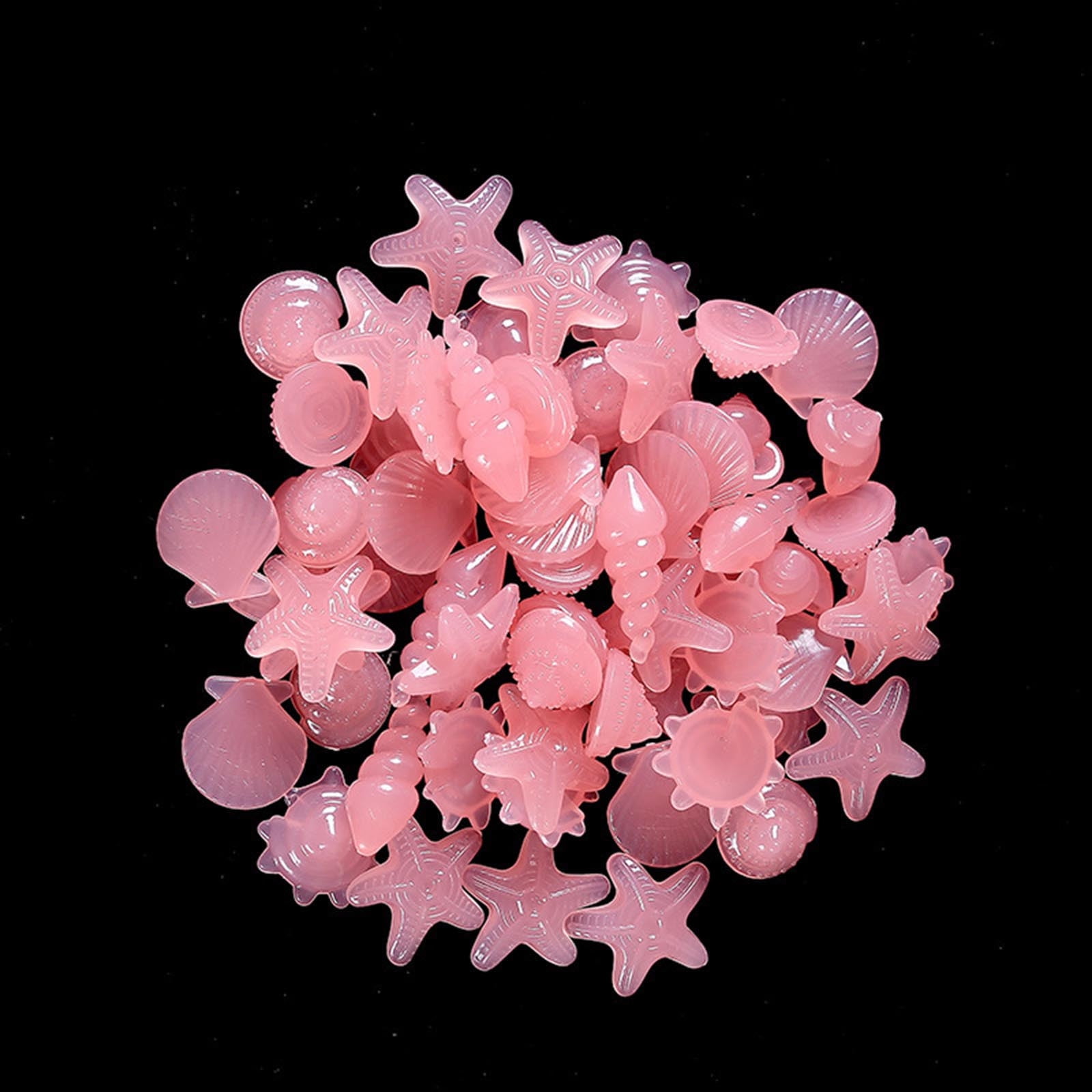 Glowing Stones 100pcs Set - Conch Shell Starfish Bright Blue Glow in The Dark Rocks for Outdoor & Indoor Use, Waterproof Pebbles for Fish Tank,Garden, Pots & Lawn Decor, Magical Nighttime Accent