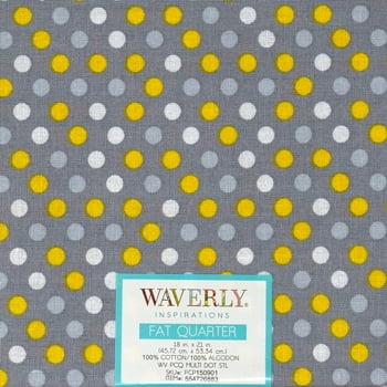 Waverly Inspirations Cotton 18" x 21"  Quarter MULTI DOT STEEL Print Fabric, 1 Each