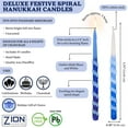 thumbnail image 3 of Premium Drip less Hand Made Decorated Hanukkah Candles Set of 45 Blue Shades Spiral Menorah Candles with Prayer Card and DIY Dreidel, Enough for Eight Nights of Chanukah, 3 of 4
