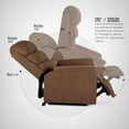 thumbnail image 5 of YODOLLA Dual Motor Power Lift Recliner Chair for Elderly with Massage and Heat, Electric Lounge Chair Lift Assist Single Sofa - Coffee, 5 of 7