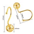 thumbnail image 2 of Ganchos para cortina de ducha, anillos decorativos para cortina de ducha, juego de 12 colgadores de ducha de metal dorado a prueba de óxido para cortinas de baño, diseño de bola hueca, 2 of 4