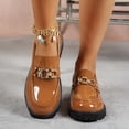 thumbnail image 6 of Miluxas Womens Platform Loafers Slip On Chunky Shoes with Non-Slip Sole Round Toe Uniform Dress Shoes Brown 5.5(36), 6 of 8
