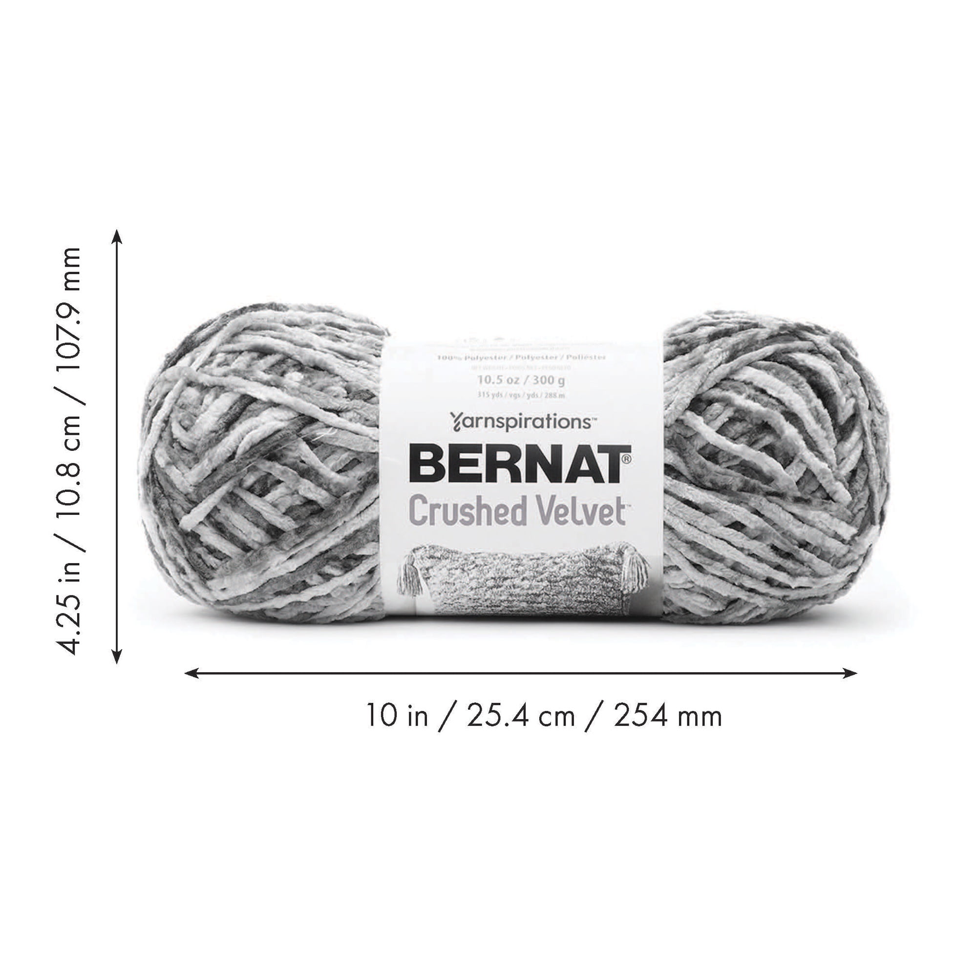 Bernat® Crushed Velvet™ Yarn, Polyester #5 Bulky, 10.5oz/300g, 315 Yards, Soft multi-tonal velvet yarn