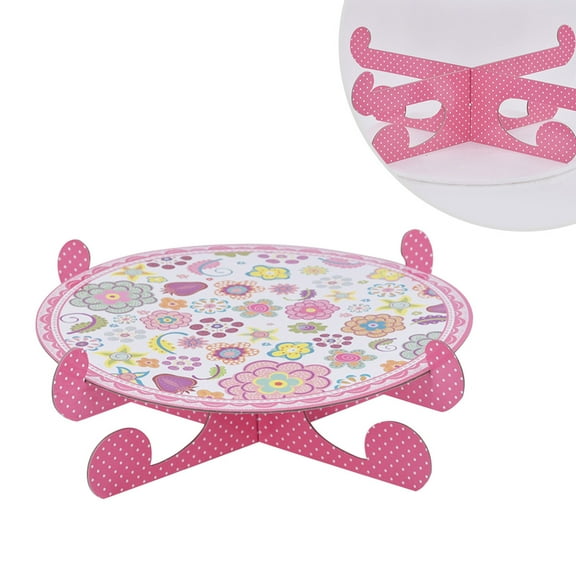 LEORX Collapsible Pink Cake Stand for Cupcakes Muffins and Party Treats