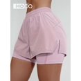 thumbnail image 3 of Pantalones cortos deportivos 2 en 1 de gran elasticidad con aberturas para mujer, perfectos para tenis, correr y yoga, 3 of 4