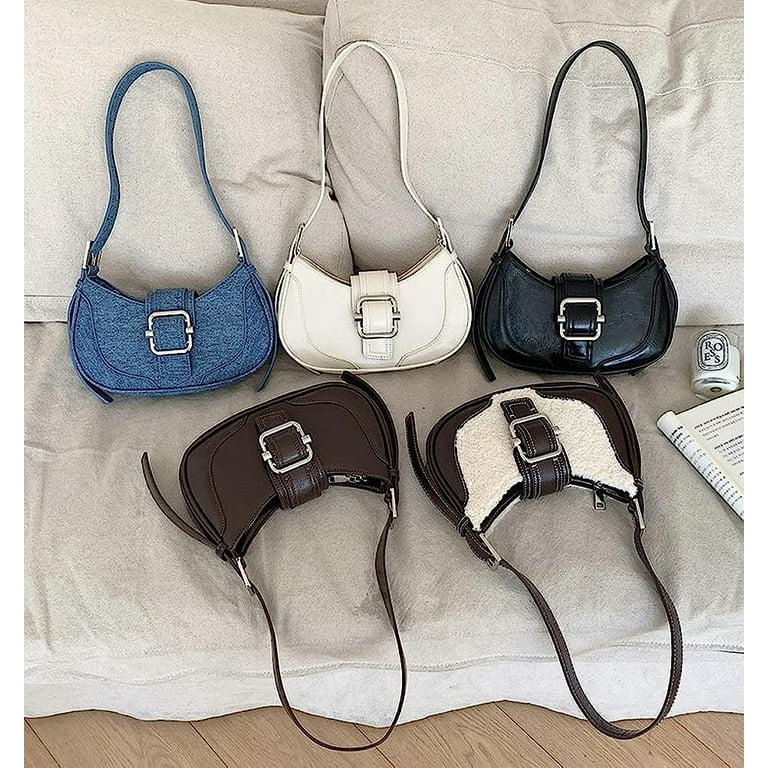 Kukuzhu Women s Small Shoulder Bag Vintage Y2K Mini Bag 90s Hobo Handbags Denim Purses Vegan Leather Shoulder Tote Bags Walmart