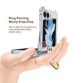 thumbnail image 2 of Decase for Samsung Galaxy Z Flip 5 5G Clear Phone Case,With Ring Holder Kickstand Shockproof Drop-proof Cover TPU Transparent Cover for Galaxy Z Flip5 (2023),Green, 2 of 5