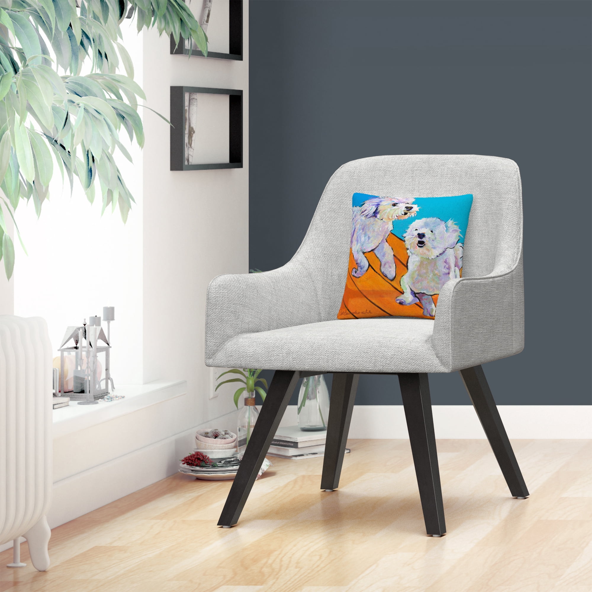 Pat Saunders-White 'Catch Me' 16 X 16 Decorative Throw Pillow
