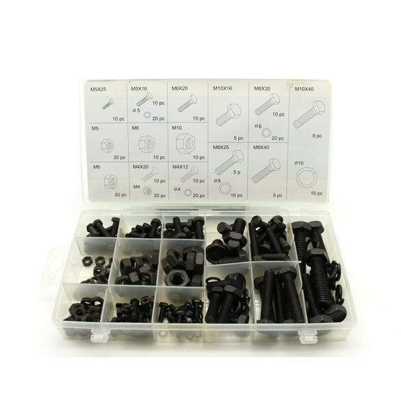 TMAX 240 pc Heavy Duty Nut and Bolt Assortment Set Kit M4 M5 M6 M8 M10