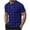 Dark Blue, variant on Cmfcve Round Neck T-shirts for Men Plaid Button Top Blouses Short Sleeve Pullover Work Tee Tops