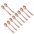 thumbnail image 3 of Vajilla desechable, suministros premium resistentes, juego de cubiertos, utensilios para postres, festivales, catering familiar, eventos, bodas. 10x cucharas de oro viejo, 3 of 9
