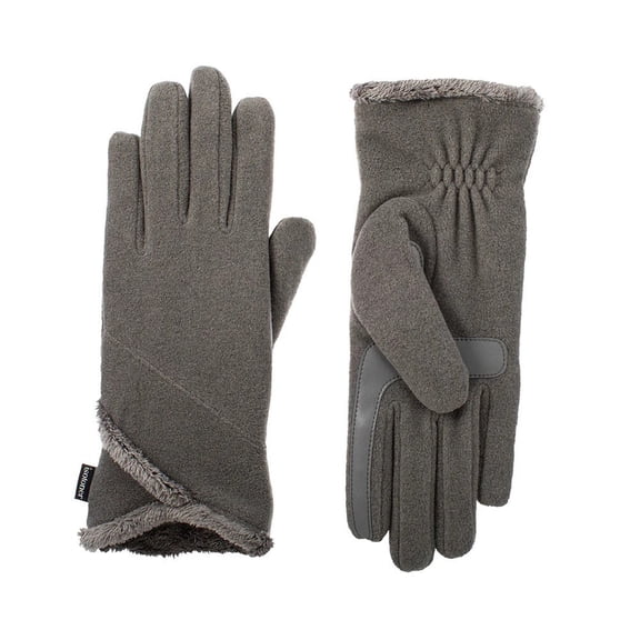 isotoner Women's SmartDri Fleece Gloves W/ Overlap Wrist (Microluxe) - A30749 (Heather, O/S)