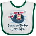 thumbnail image 3 of Inktastic Grammy and Poppop Grandson Bear Boys Baby Bib, 3 of 4
