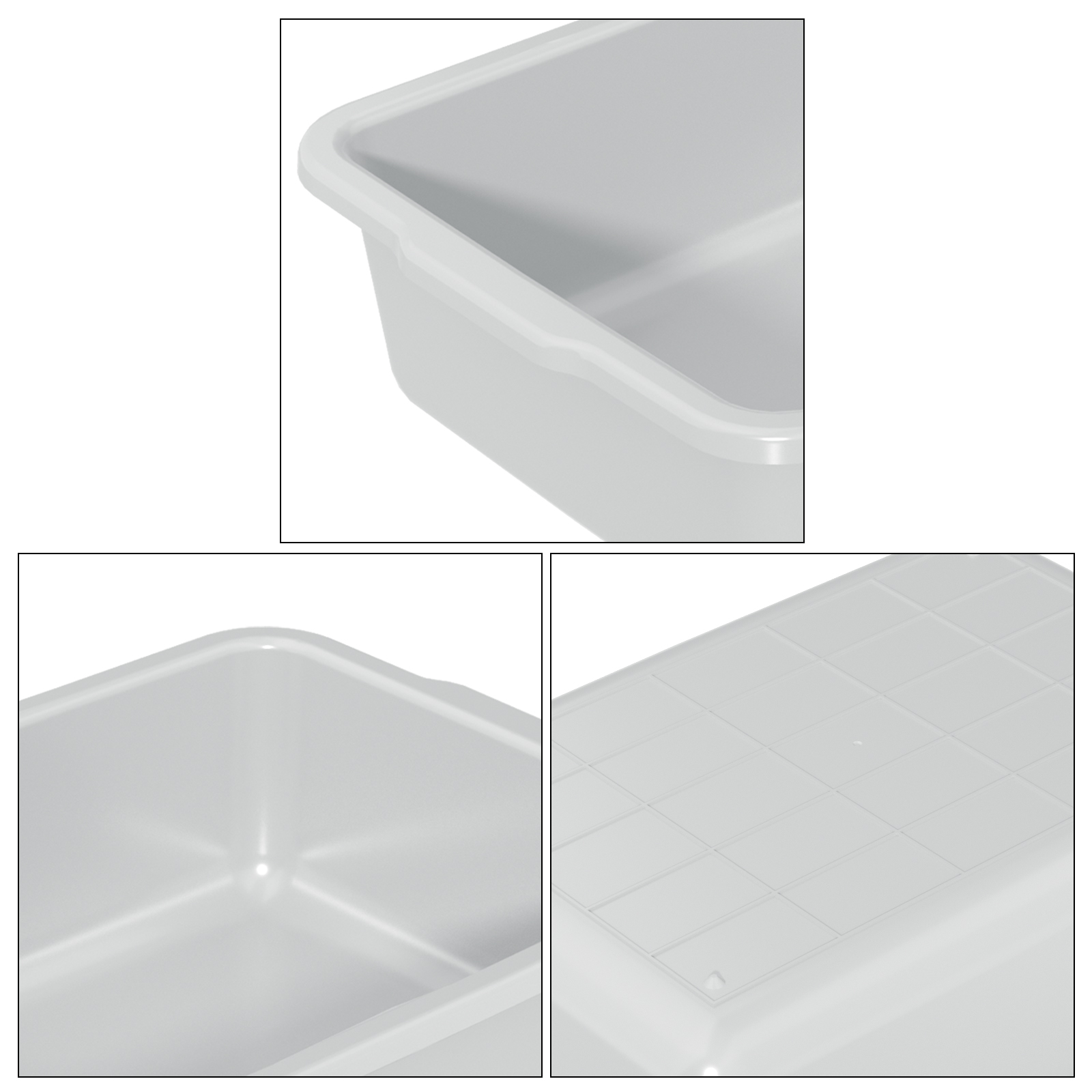 Sandmovie 25 L Commercial Bus Tubs, Plastic Utility Bus Box, 4-Pack