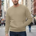 thumbnail image 4 of Atogsazn Men's Sherpa Lined Sweatshirts Fleece Pullover Long Sleeve Basic Sweatshirt Warm Crewneck Winter Clothes Tops 03-Khaki S Fashion, 4 of 8