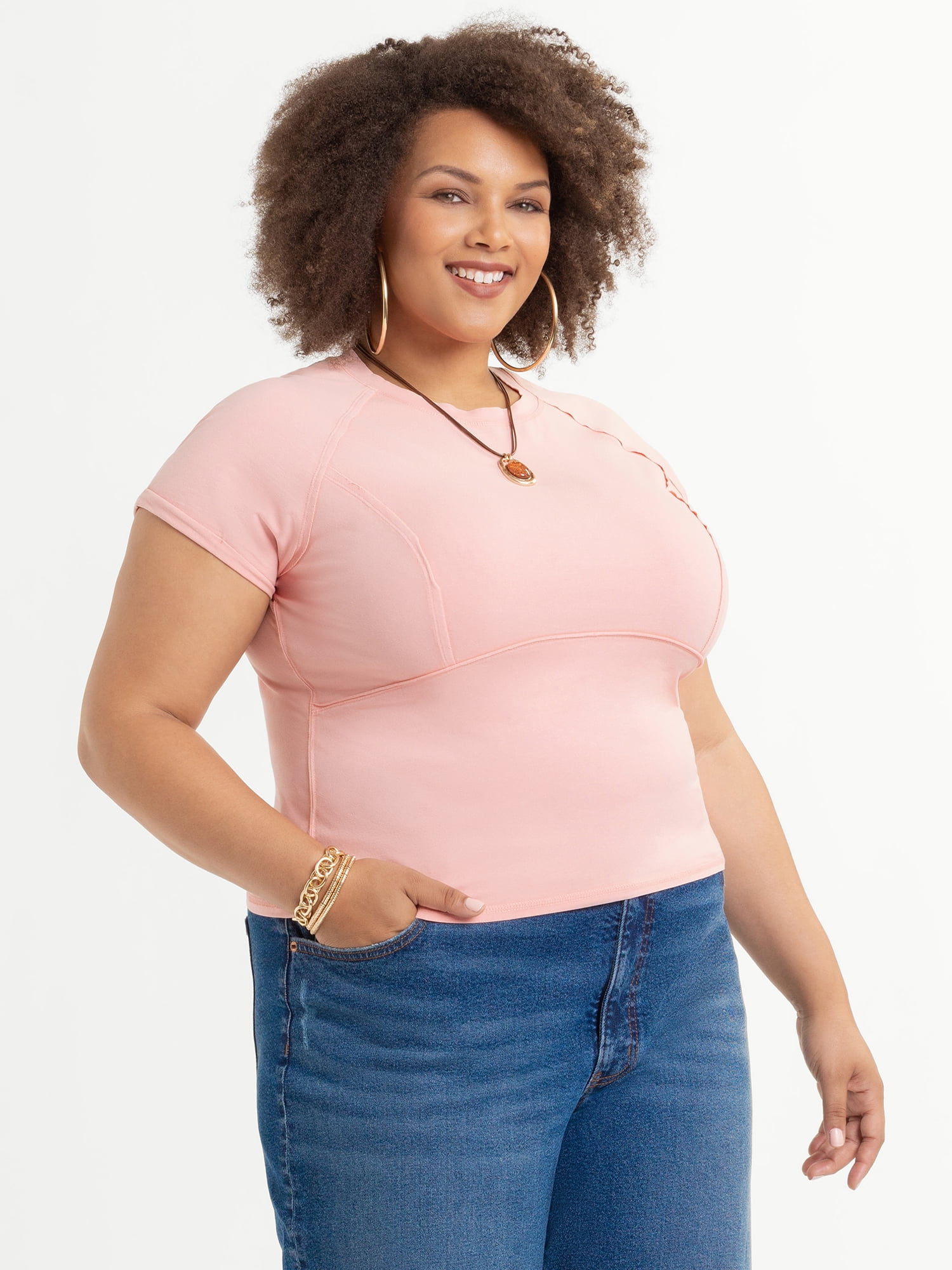 Jessica Simpson Women's Plus Size Ivy Tee Shirt, Sizes 0X-4X
