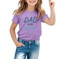 thumbnail image 4 of XUELUO Toddler Girls Tops & T-Shirts Summer Father's Day Letter Print Crew Neck Short Sleeve Loose Casual Fashion Tshirts Outwear,,4-5 Years, 4 of 4