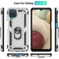 thumbnail image 3 of for Galaxy A12 Phone Case, Samsung A12 Phone Case with HD Screen Protector, Military Grade Protective Cases with Ring for Samsung Galaxy A12 (Silvery), 3 of 12