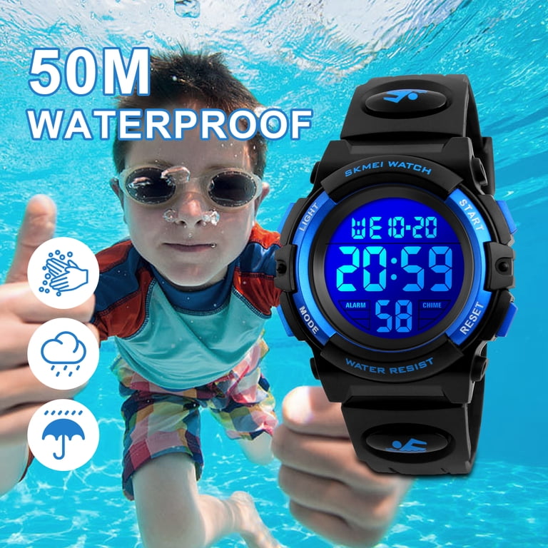 SKMEI Kids Digital Sport Watch 50M Waterproof Blue photo 5