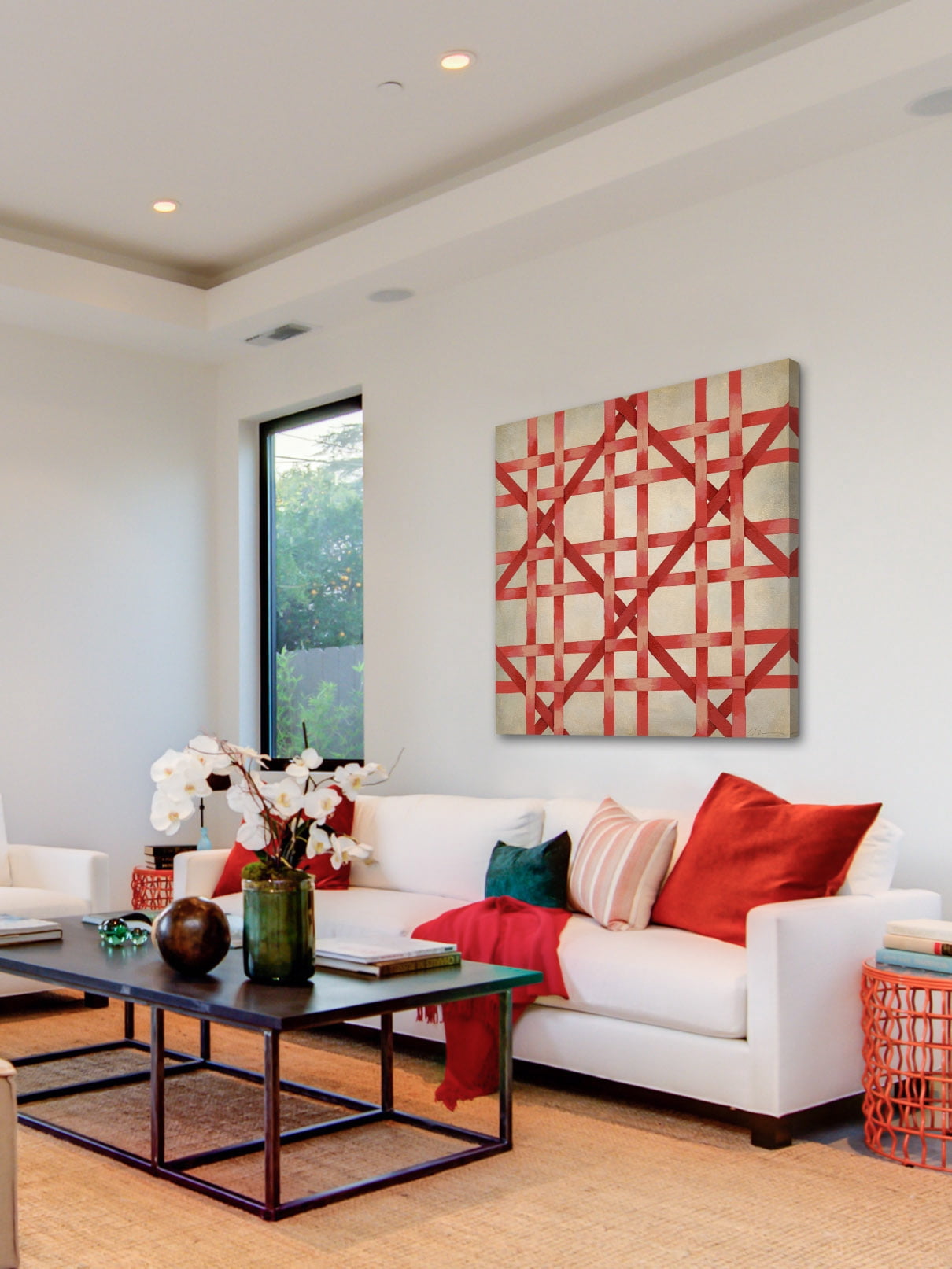 "Woven Symmetry III" Painting Print on Wrapped Canvas