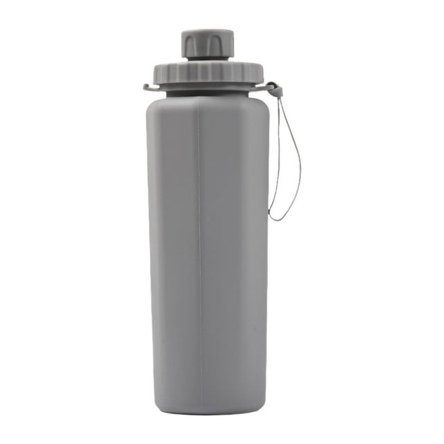 Botella de agua plegable Zulema de silicona para deportes y viajes Gris