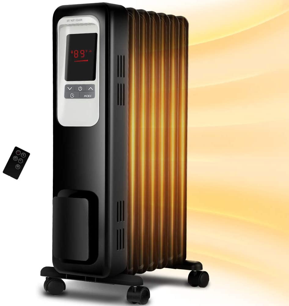 Space Heater, Aireplus 1500W Oil Filled Radiator Electric Heater with