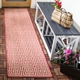 thumbnail image 2 of SAFAVIEH Beach House Bethanie Geometric Indoor/Outdoor Runner Rug, Red/Creme, 2'2" x 8', 2 of 9