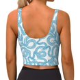 thumbnail image 3 of Vsdgher Blue Snake Print Women Sleeveless Athletic Tank Top Built-in Bra Camisole Sports Vest for Yoga Running Fitness Exercise with Removable Pads, 3 of 8