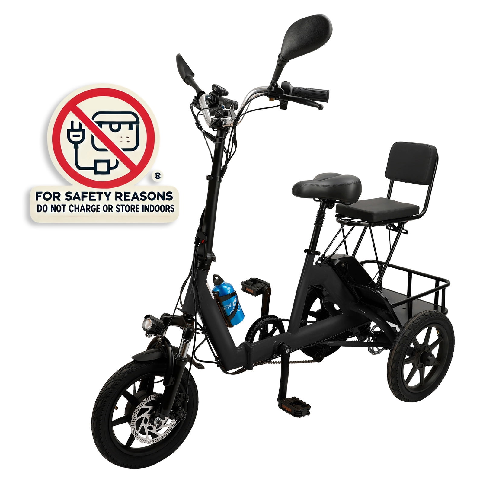 Three Wheel Electric Trike for Adults 3 Wheel Motorized Folding Tricycle E-Bike