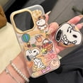 thumbnail image 4 of Bonita funda de teléfono con soporte magnético y carga inalámbrica Magsafe con dibujos animados de Snoopy y Charlie Brown para iPhone 15, 14 y 13 Pro Max, carcasa rígida de TPU, 4 of 4