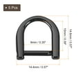 thumbnail image 2 of Uxcell D-Rings Screw in Shackle, 5Pack 9mm U Shape D Ring for Bag DIY, Black, 2 of 5